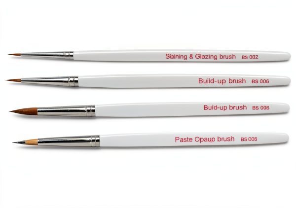 Porcelain Natural K Ceramist Brushes Stick 5 Piece Set Kolinsky - Used in Dental Lab - Arts & Crafts-2