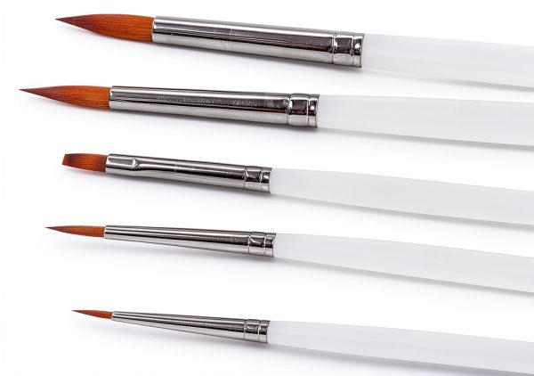 Porcelain Natural K Ceramist Brushes Stick 5 Piece Set Kolinsky - Used in Dental Lab - Arts & Crafts-3