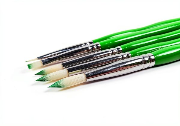 Porcelain Brush Pen Dental Brushes Set ACMEDENT 5-Piece Green Enamel-0