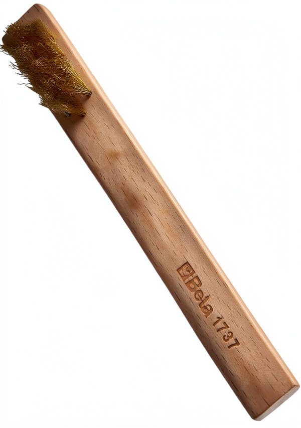Beta 1737 Wire Brush Corrugated Brass Wires with Hardwood Handle 0.2-2