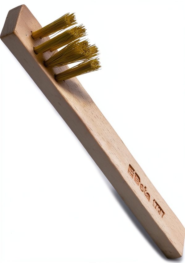 Beta 1737 Wire Brush Corrugated Brass Wires with Hardwood Handle 0.2-0
