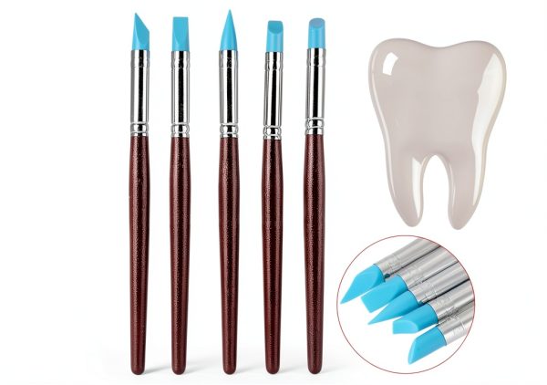 wosume Teeth Silicone Brush, Soft Practical Composite Cement Brush, for Teeth Remove Dirt Home Occlusal Surface-3