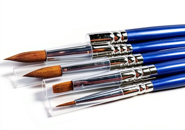 Nylon Dental Brush Pen 5Piece by ACMEDENT with Blue Wood Handle-0