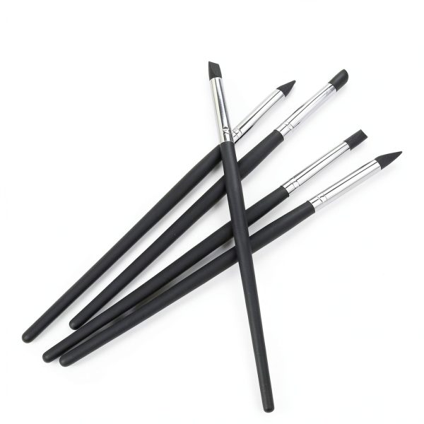 5pcs Black Dental Resin Brush Pens Dental Shaping Silicone Tooth Tool-4