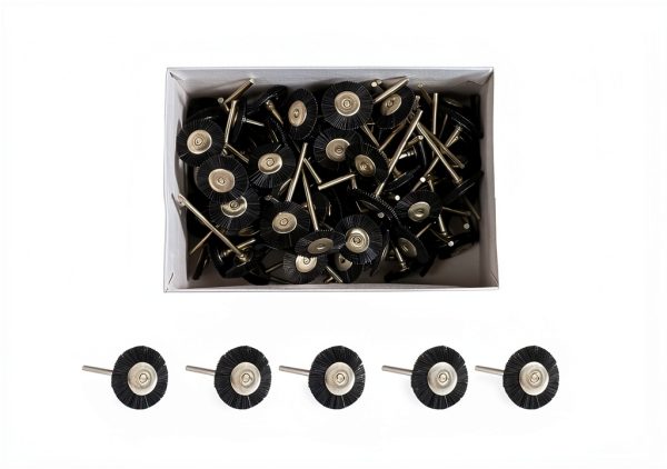 Dental LAB JEWERLY - Premium POLISHING Brushes - Straight HP Mounted - Hard BRISTLES - Pack of 100 Brushes-0