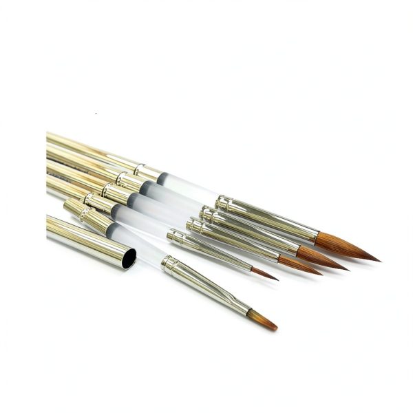 Porcelain Natural K Ceramist Brushes 5 Piece Set with Caps - Used in Dental Laboratory - Arts & Crafts-2