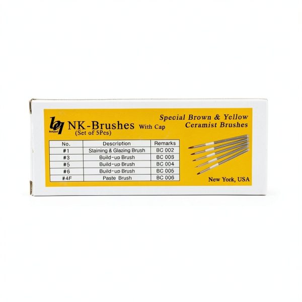 Porcelain Natural K Ceramist Brushes 5 Piece Set with Caps - Used in Dental Laboratory - Arts & Crafts-1