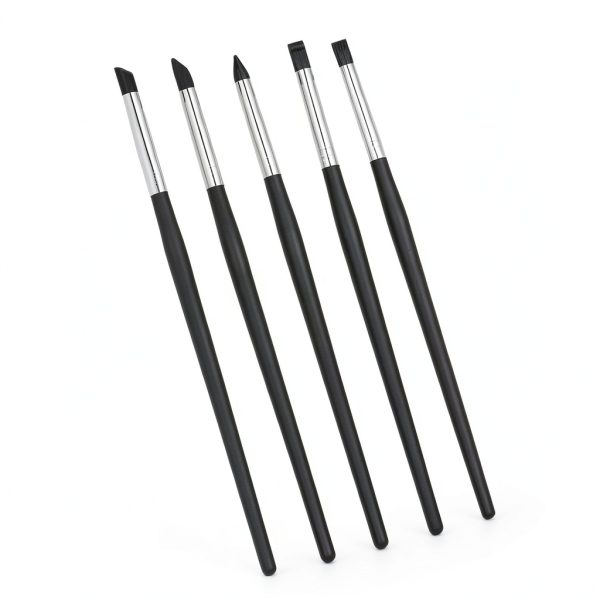 5pcs Black Dental Resin Brush Pens Dental Shaping Silicone Tooth Tool-3