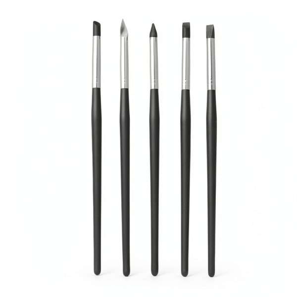5pcs Black Dental Resin Brush Pens Dental Shaping Silicone Tooth Tool-2