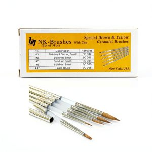Porcelain Natural K Ceramist Brushes 5 Piece Set with Caps - Used in Dental Laboratory - Arts & Crafts-0